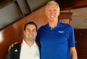 Jim Riley made Clayton's day in 2013 by introducing him to basketball legend, Portland favorite, and Azunia co-owner Bill Walton. 